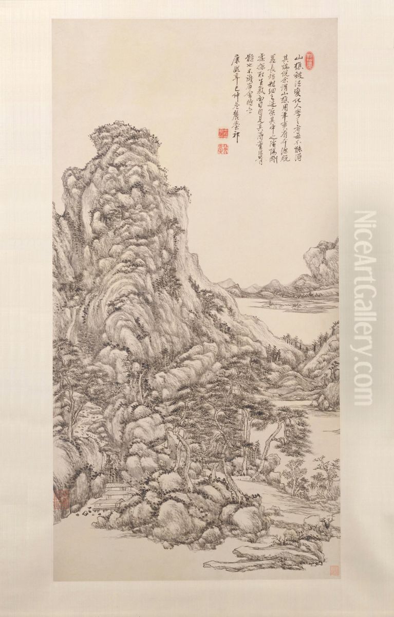 <<wang yuan qi fang wang meng shan shui tu zhou>> Oil Painting by Wang Yuanqi