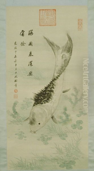 <<ci xi yu zao tu zhou>> Oil Painting by Empress Dowager Cixi