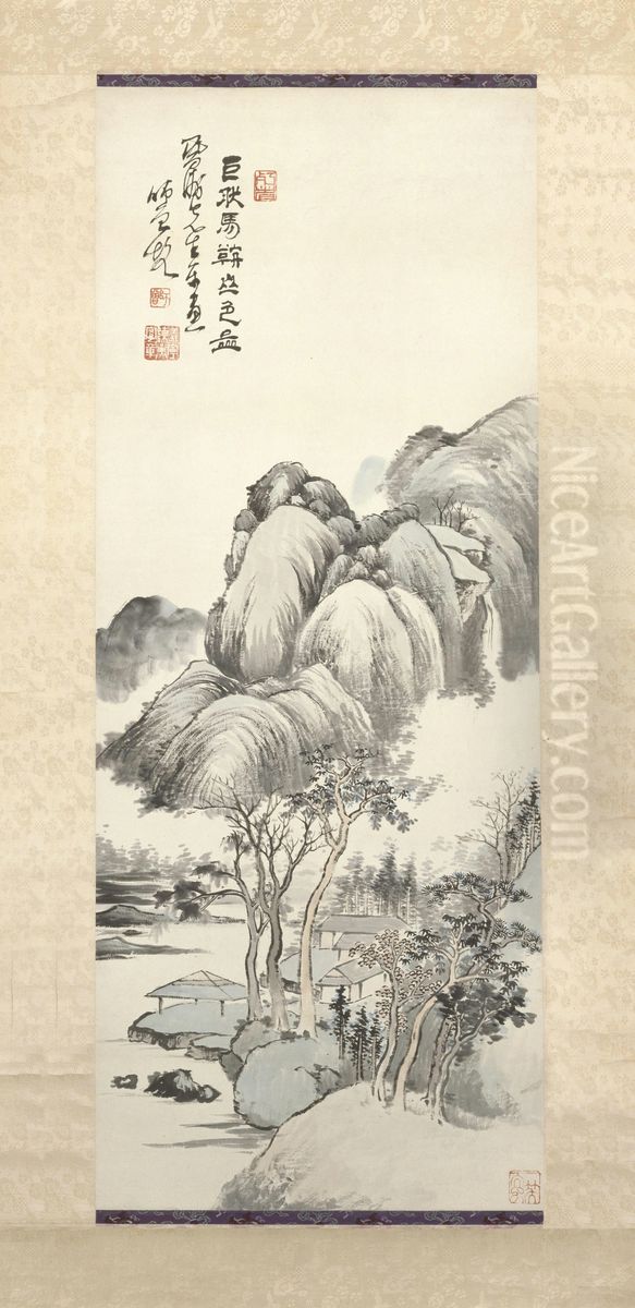 <<chen shi ceng shan shui tu zhou>> Oil Painting by Chen Shizeng