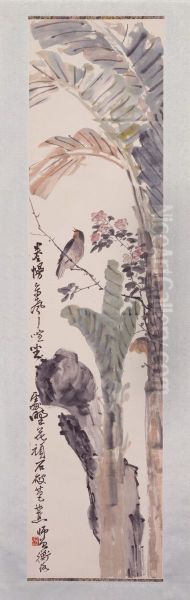 <<chen shi ceng jiao shi you niao tu zhou>> Oil Painting by Chen Shizeng