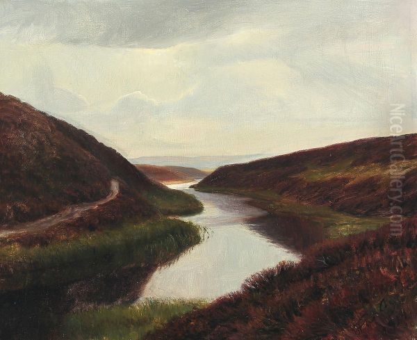Hedelandskab. Oil Painting by Hans Agersnap