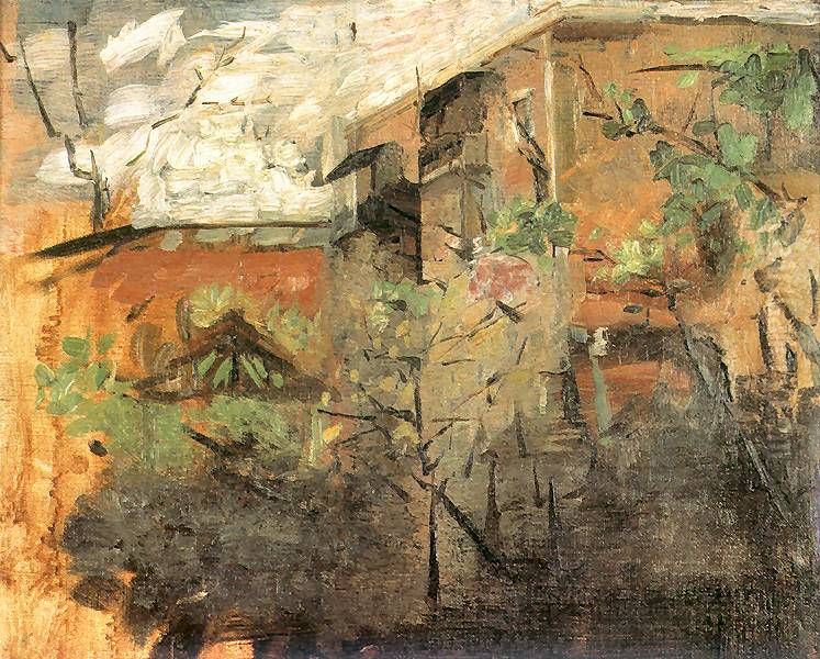 Zabudowania miejskie II Oil Painting by Olga Boznanska