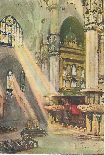 Milano - interno del Duomo Oil Painting by unknown