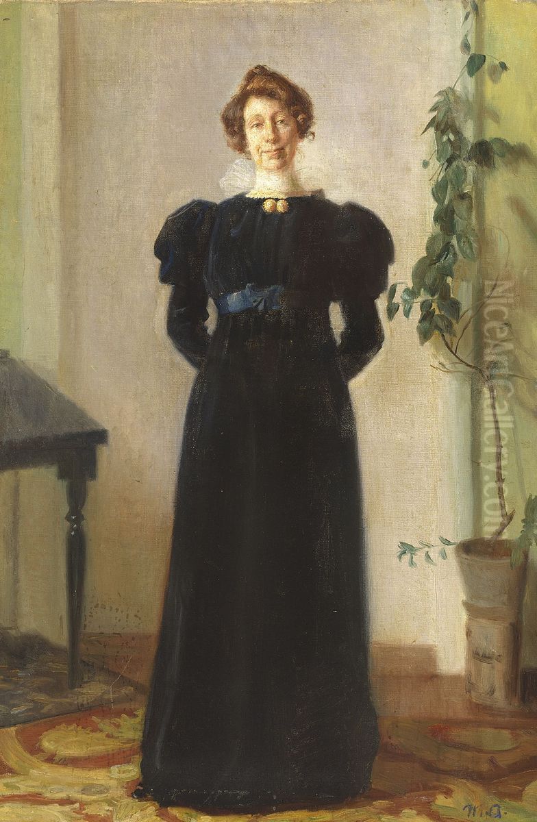 Portrait of Alba Schwartz. Oil Painting by Michael Peter Ancher