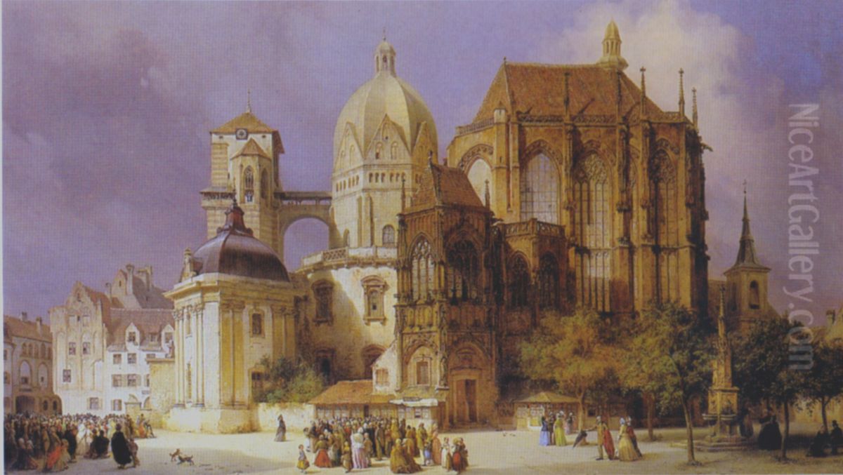 Der Dom zu Aachen Oil Painting by Michael Neher