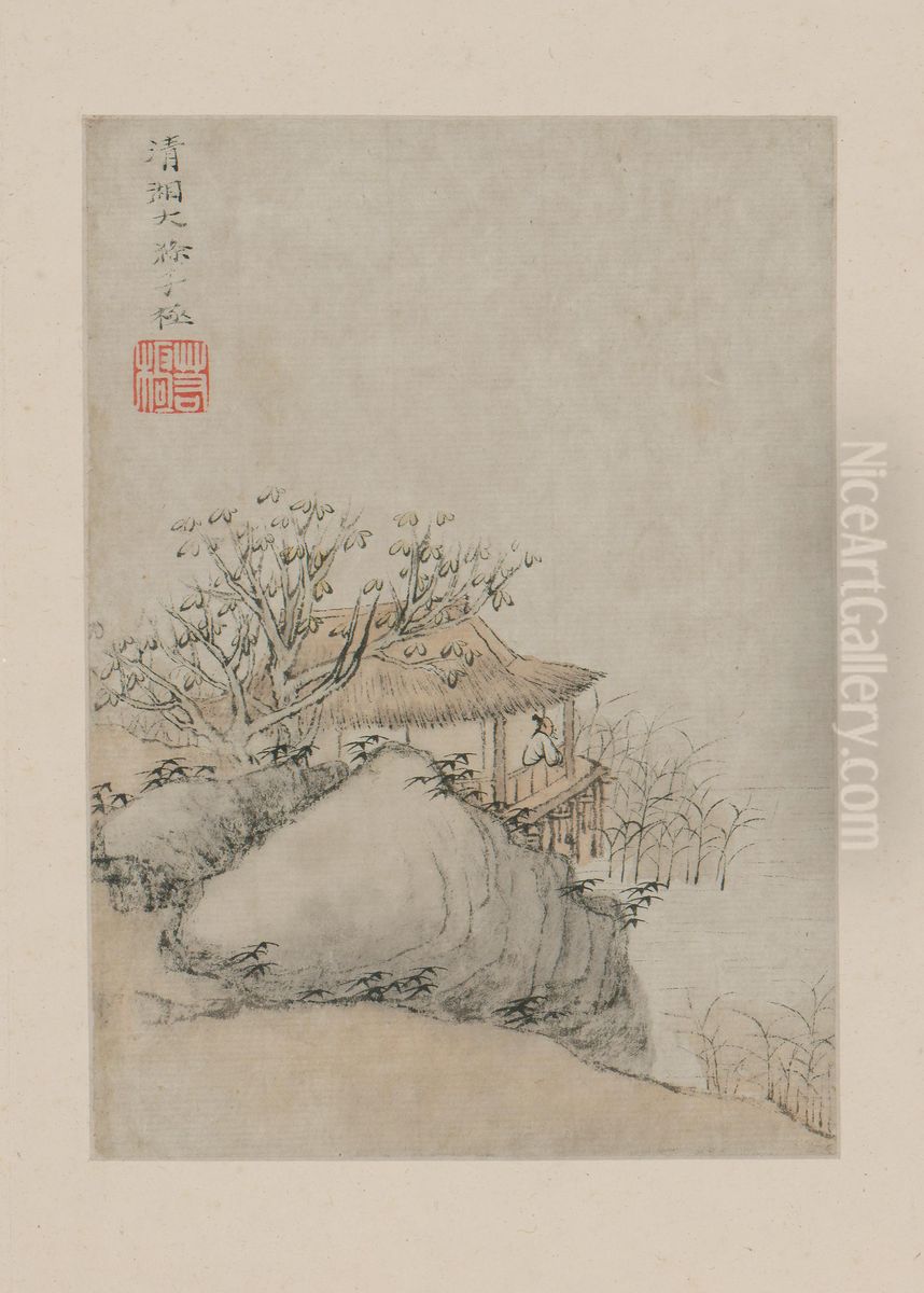 <<yuan ji shan shui ce>> Oil Painting by Shitao Daoji