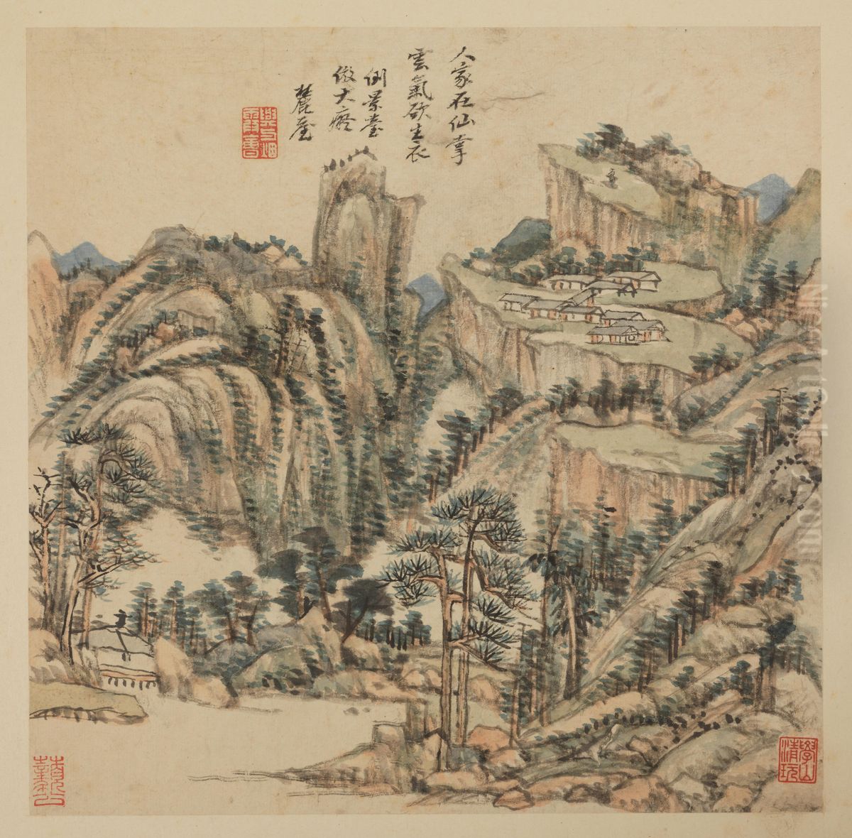 <<wang yuan qi cao tang shi zhi tu ce>> Oil Painting by Wang Yuanqi