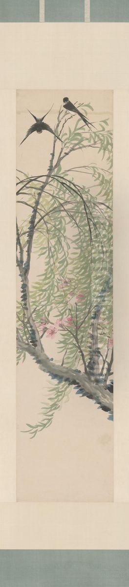 <<ren xiong hua hui ping-tao liu shuang yan>> Oil Painting by Ren Xiong