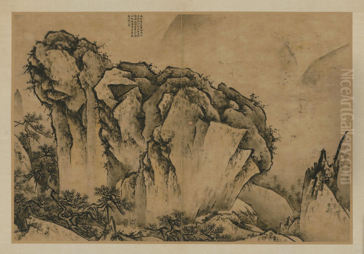 <<wang lu hua shan tu ce>> Oil Painting by Wang Lu