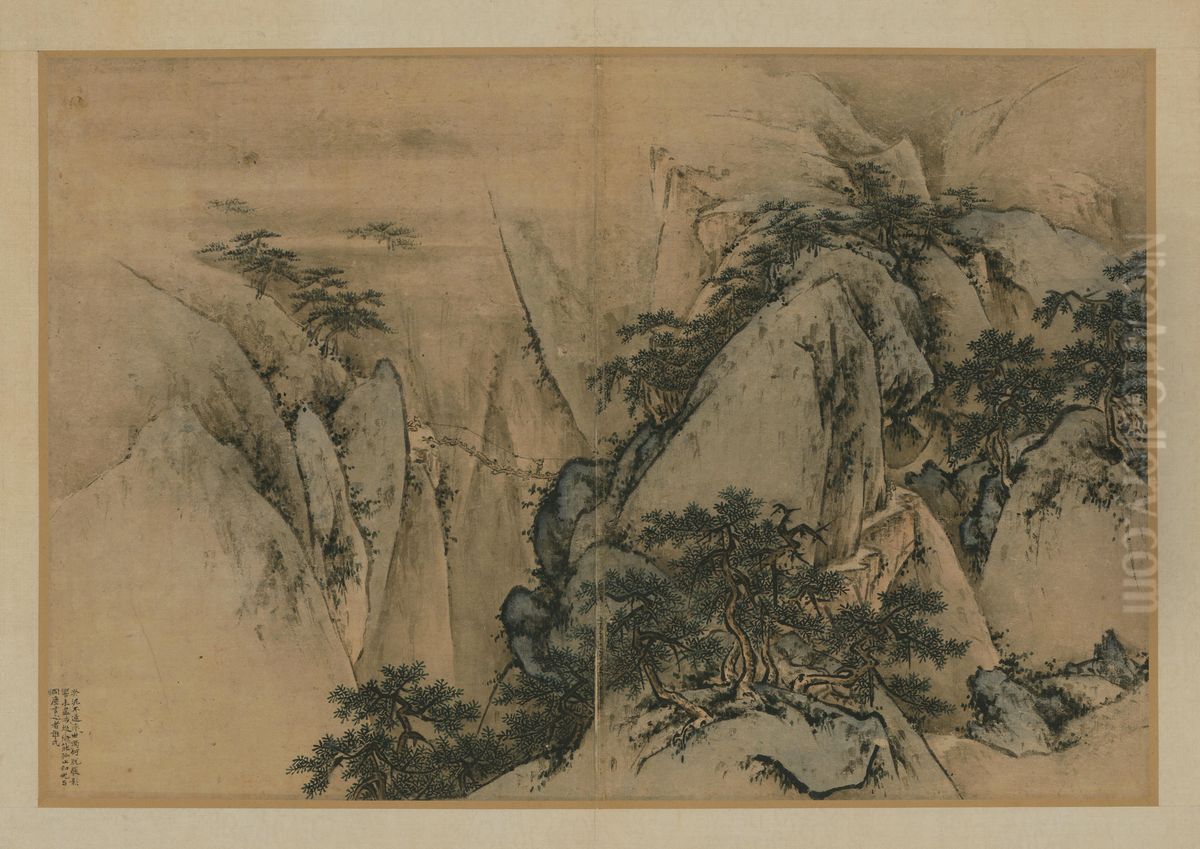 <<wang lu hua shan tu ce>> Oil Painting by Wang Lu