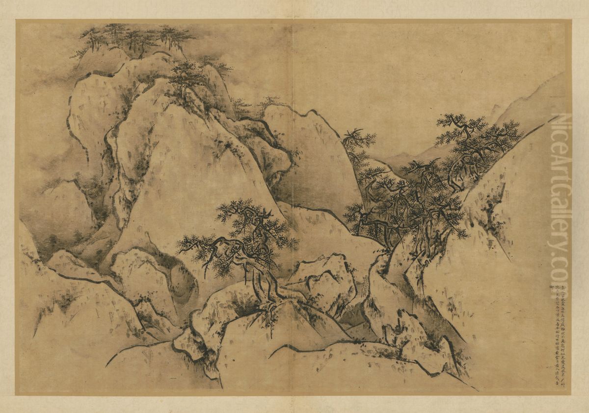 <<wang lu hua shan tu ce>> Oil Painting by Wang Lu