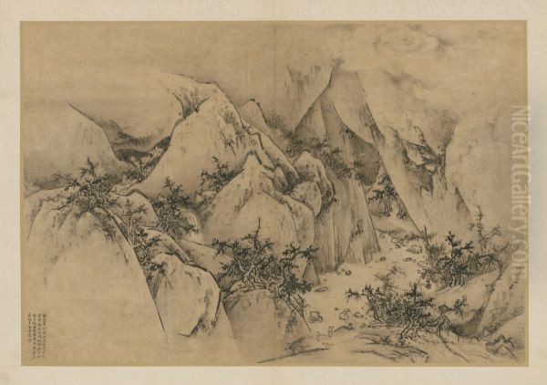 <<wang lu hua shan tu ce>> Oil Painting by Wang Lu
