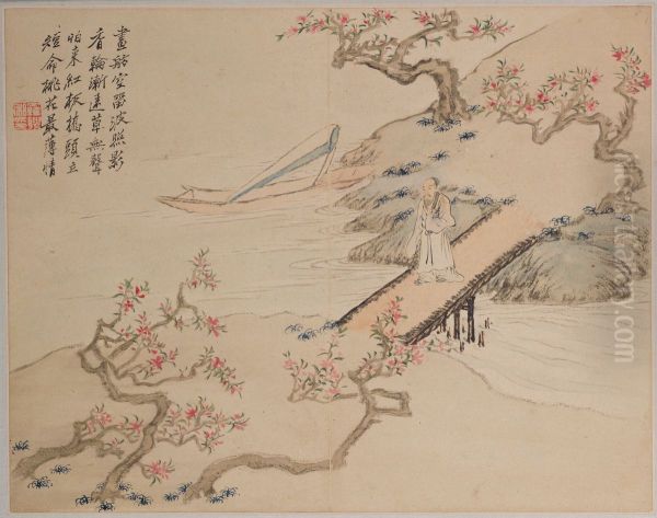 <<luo pin ren wu shan shui ce>> Oil Painting by Luo Ping