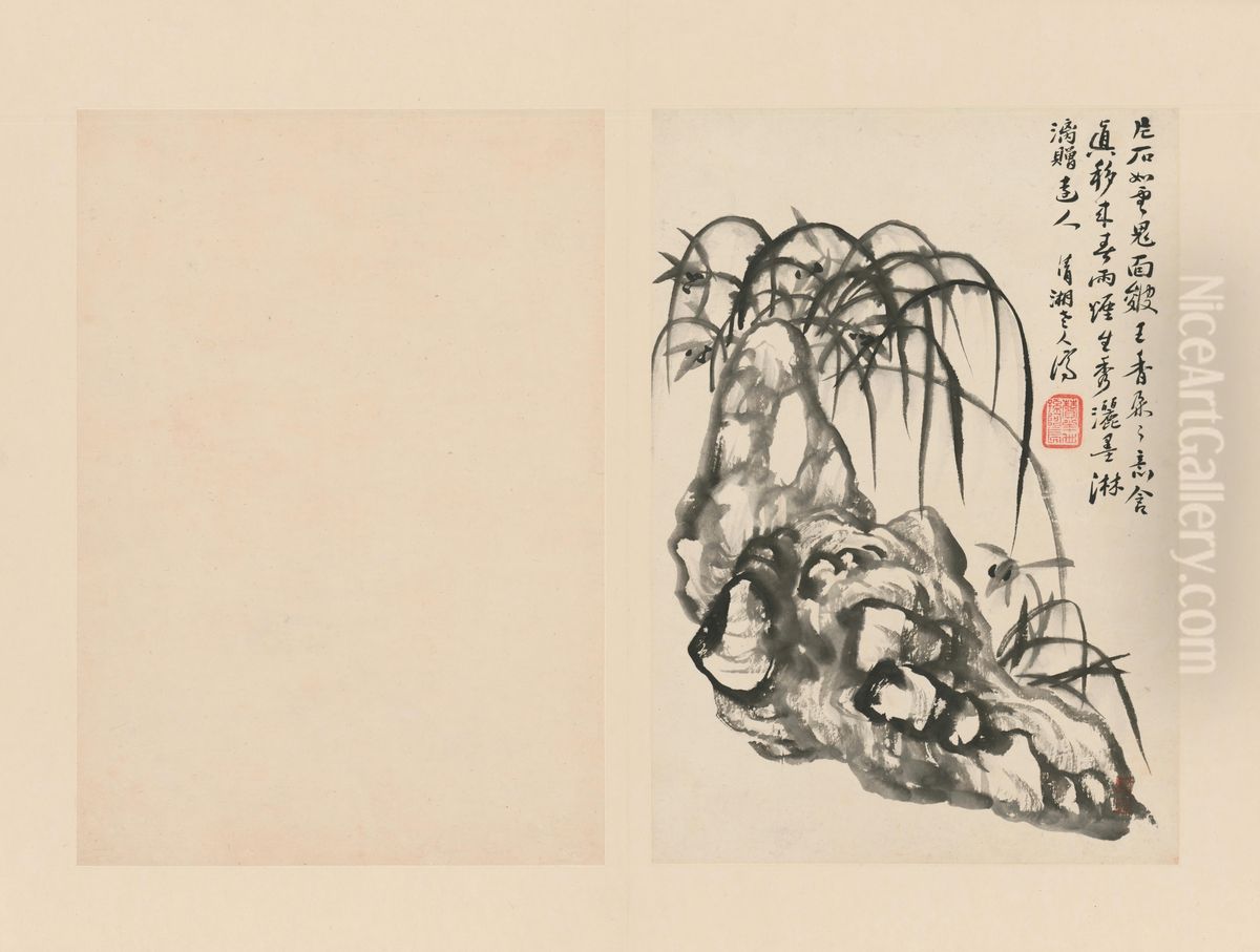 <<yuan ji lan zhu ce-lan shi>> Oil Painting by Shitao Daoji