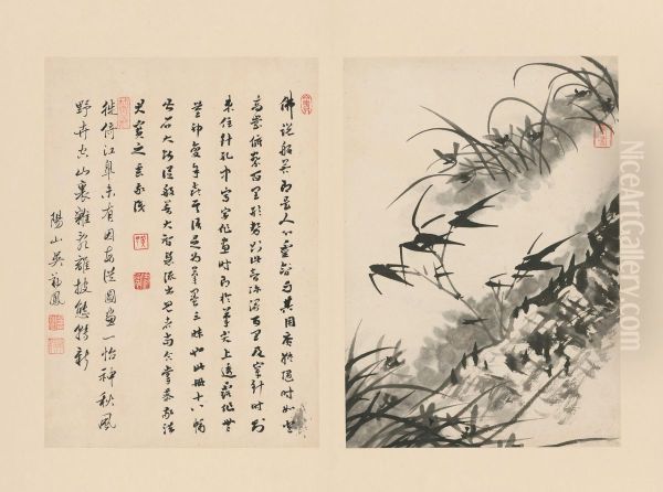 <<yuan ji lan zhu ce-zhu lan shi po>> Oil Painting by Shitao Daoji