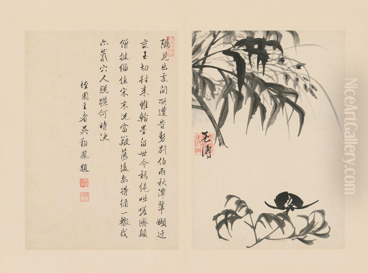 <<yuan ji lan zhu ce-shao yao lan hua>> Oil Painting by Shitao Daoji