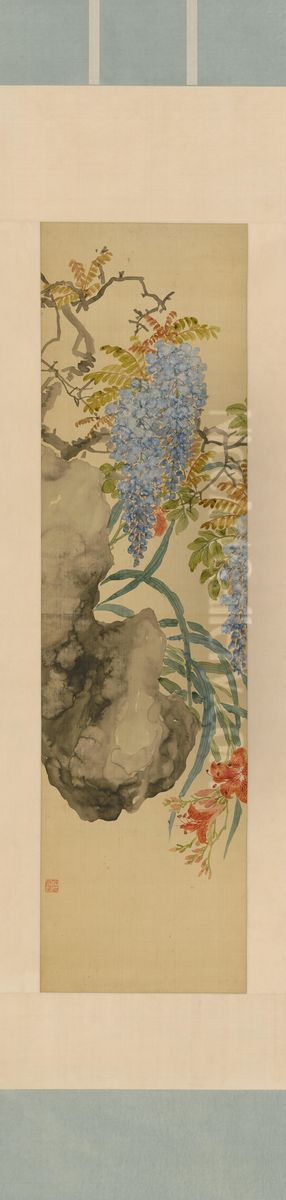 <<ren xiong hua hui ping>> Oil Painting by Ren Xiong