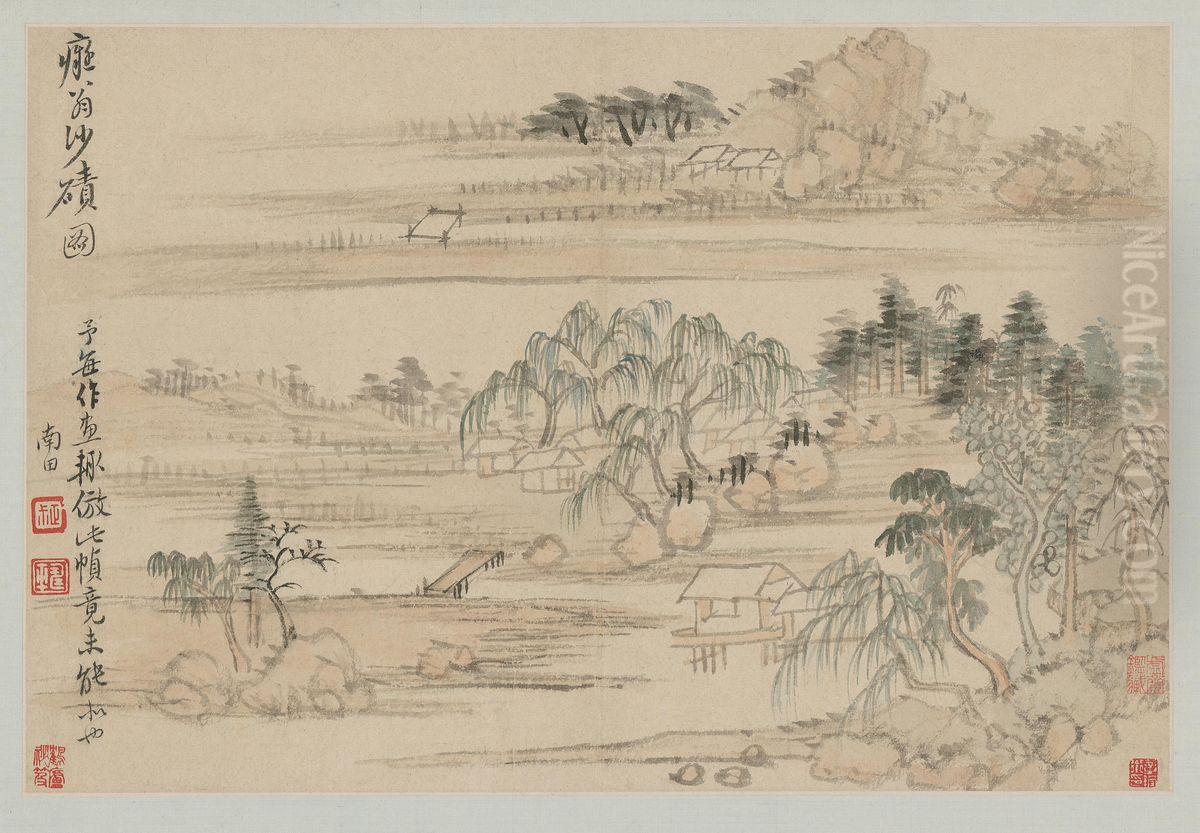 <<yun shou ping hua hui shan shui ce>> Oil Painting by Yun Shouping