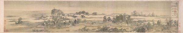 <<wang hui bai di ye yue tu juan>> Oil Painting by Wang Hui