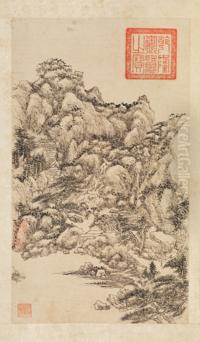 <<wang yuan qi shan shui ce>> Oil Painting by Wang Yuanqi