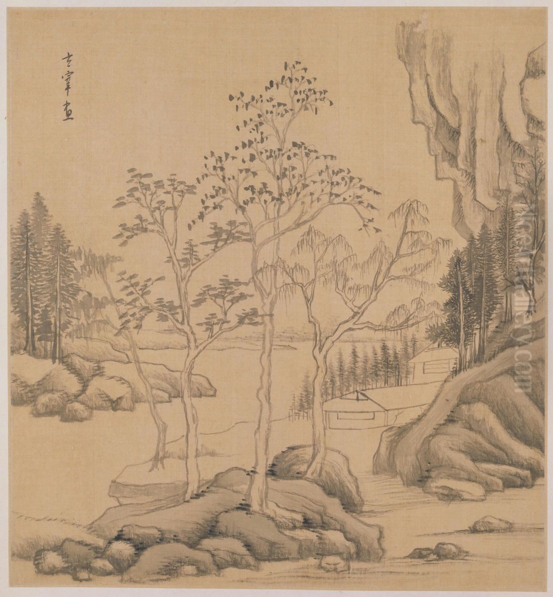 <<dong qi chang shan shui tu ce>> Oil Painting by Dong Qichang