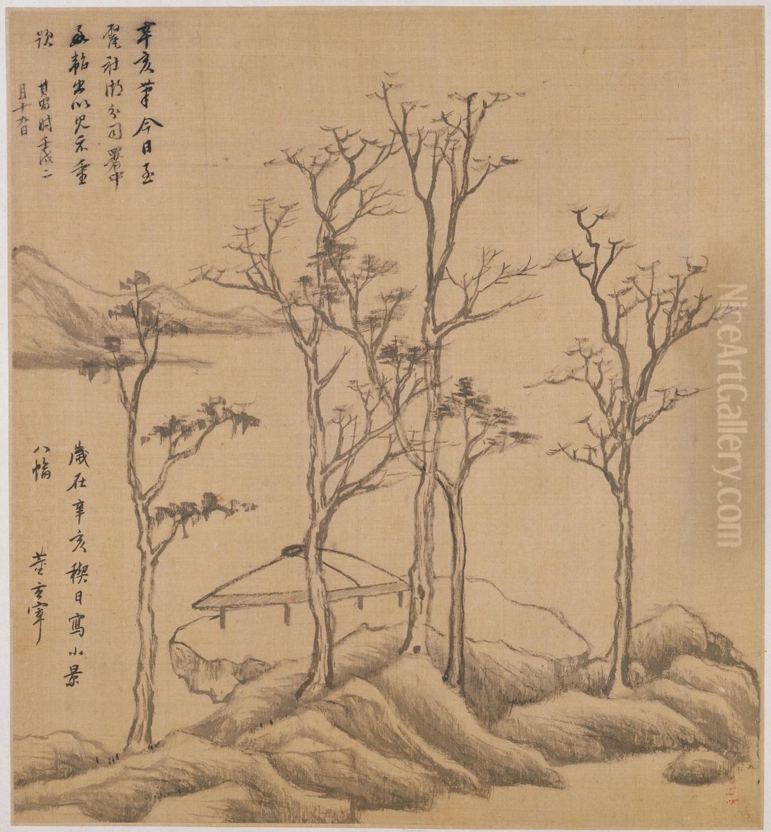 <<dong qi chang shan shui tu ce>> Oil Painting by Dong Qichang
