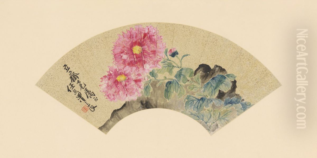 <<ren xiong mu dan shan mian>> Oil Painting by Ren Xiong