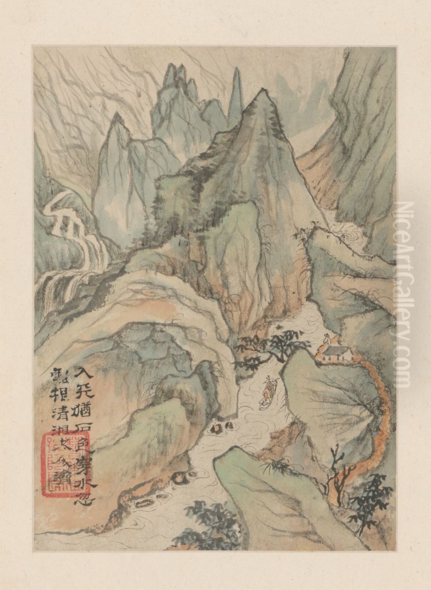 <<shi tao shan shui tu ce>> Oil Painting by Shitao Daoji