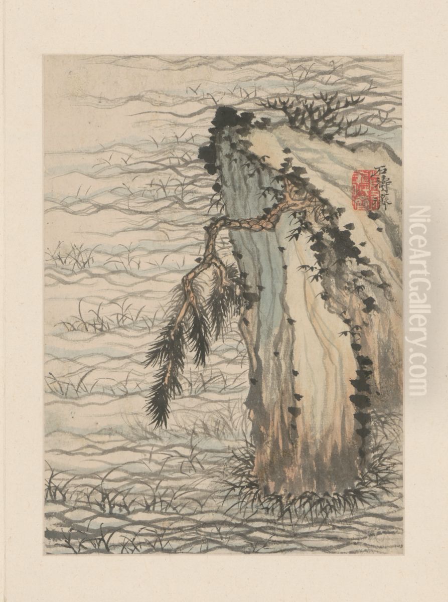 <<shi tao shan shui tu ce>> Oil Painting by Shitao Daoji