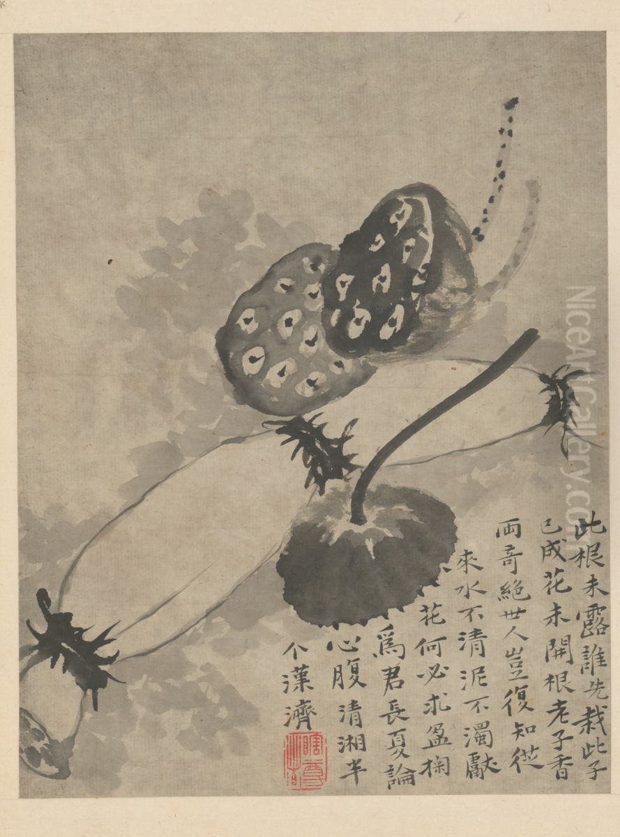 <<yuan ji za hua tu ce>> Oil Painting by Shitao Daoji