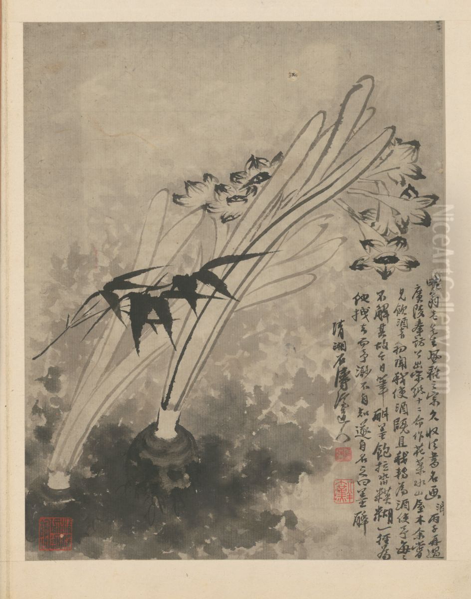 <<yuan ji za hua tu ce>> Oil Painting by Shitao Daoji