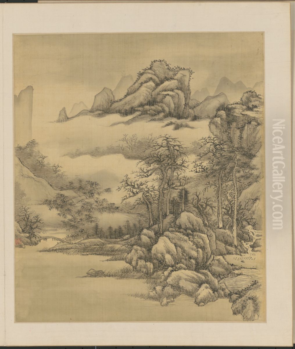 <<wang yuan qi shan shui ce>> Oil Painting by Wang Yuanqi