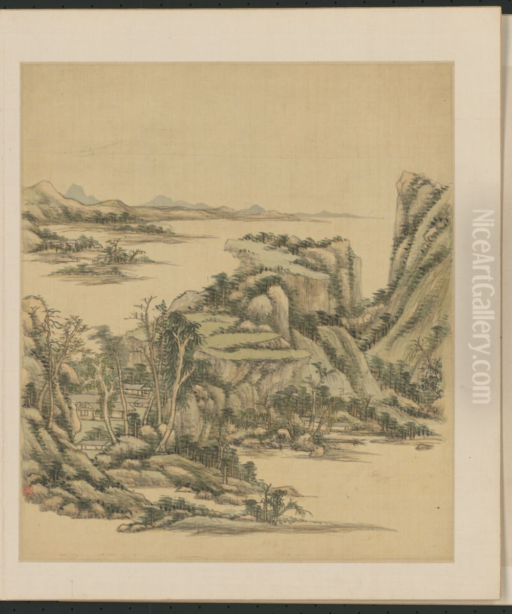 <<wang yuan qi shan shui ce>> Oil Painting by Wang Yuanqi