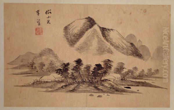 <<li liu fang shan shui tu ce>> Oil Painting by Li Liufang