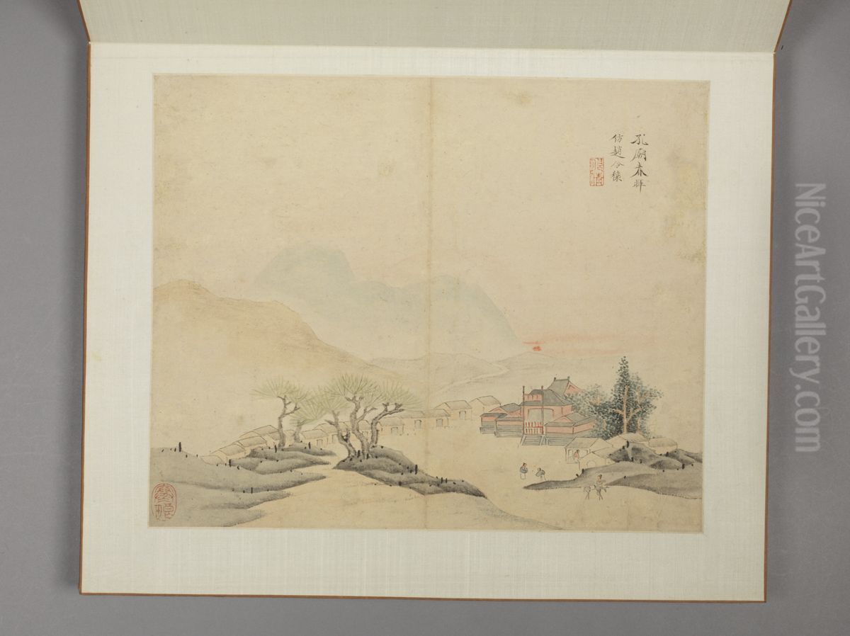 <<chen hao shan shui ce>> Oil Painting by Shen Hao