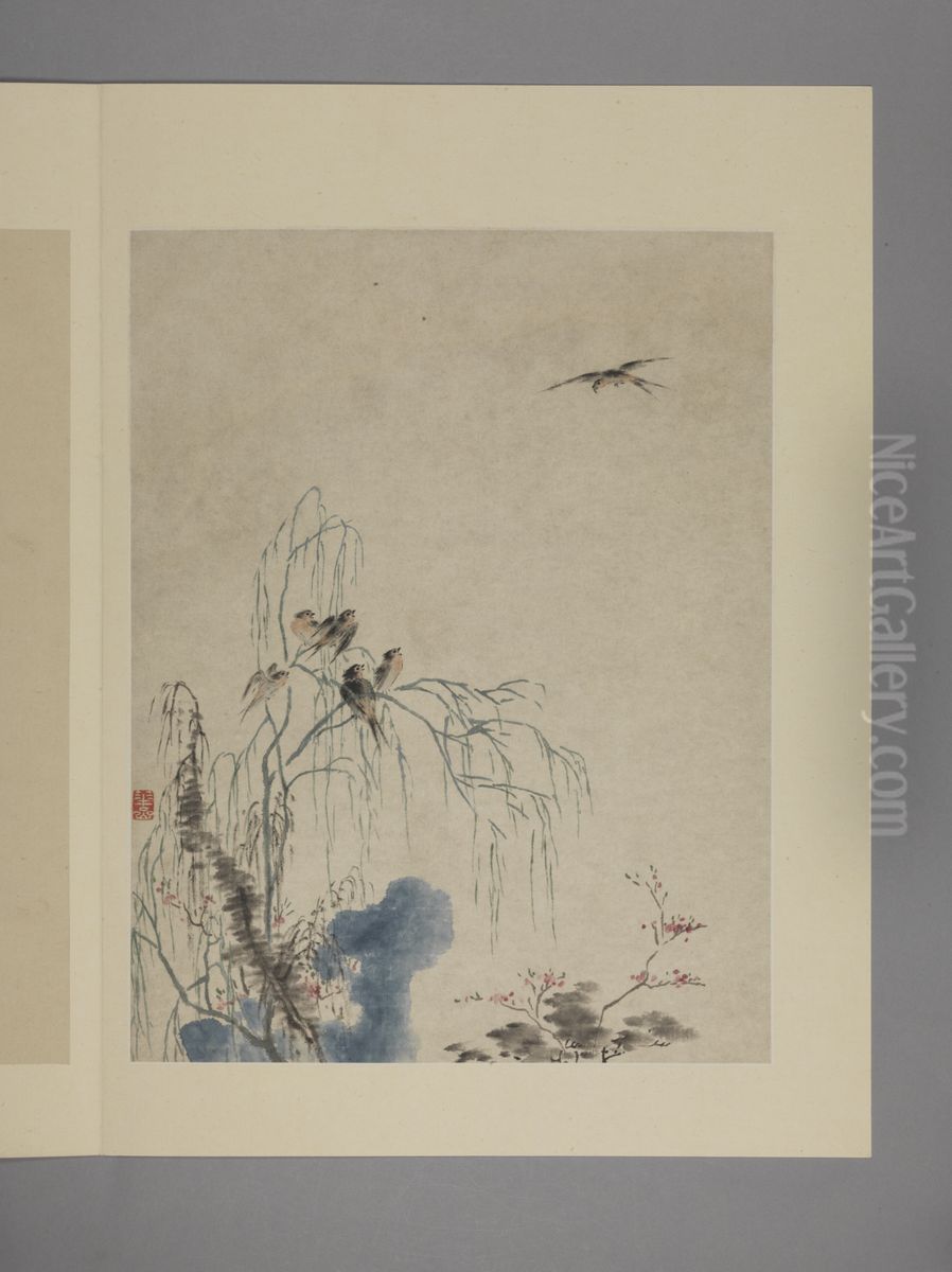 <<hua nie hua niao tu ce>> Oil Painting by Hua Yan