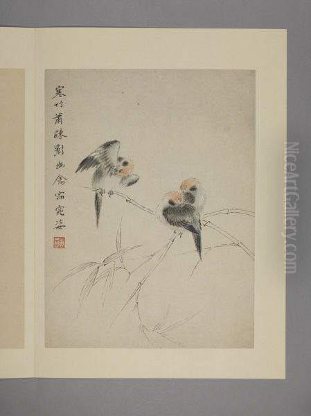 <<hua nie hua niao tu ce>> Oil Painting by Hua Yan