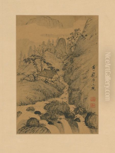 <<shi tao shan shui tu ce>> Oil Painting by Shitao Daoji