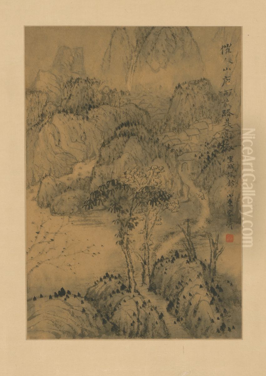 <<shi tao shan shui tu ce>> Oil Painting by Shitao Daoji