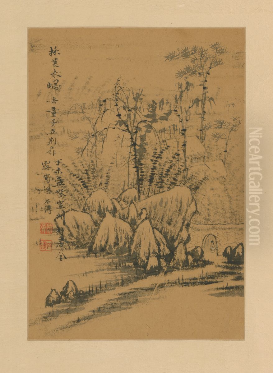 <<shi tao shan shui tu ce>> Oil Painting by Shitao Daoji