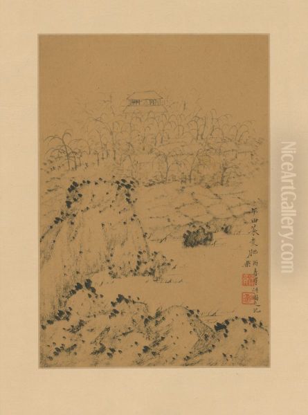 <<shi tao shan shui tu ce>> Oil Painting by Shitao Daoji