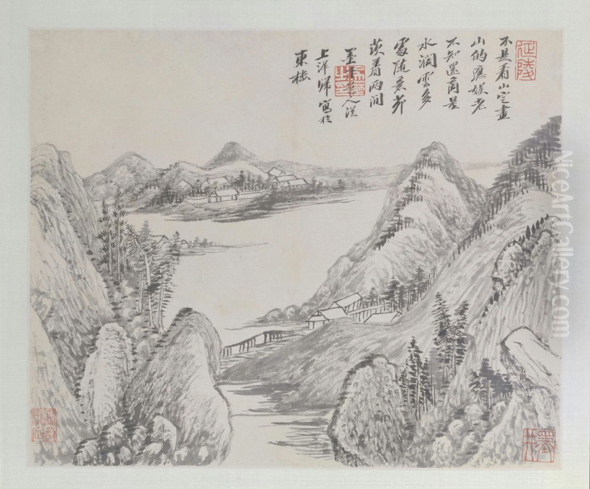 <<wu li shan shui tu ce>> Oil Painting by Wu Li