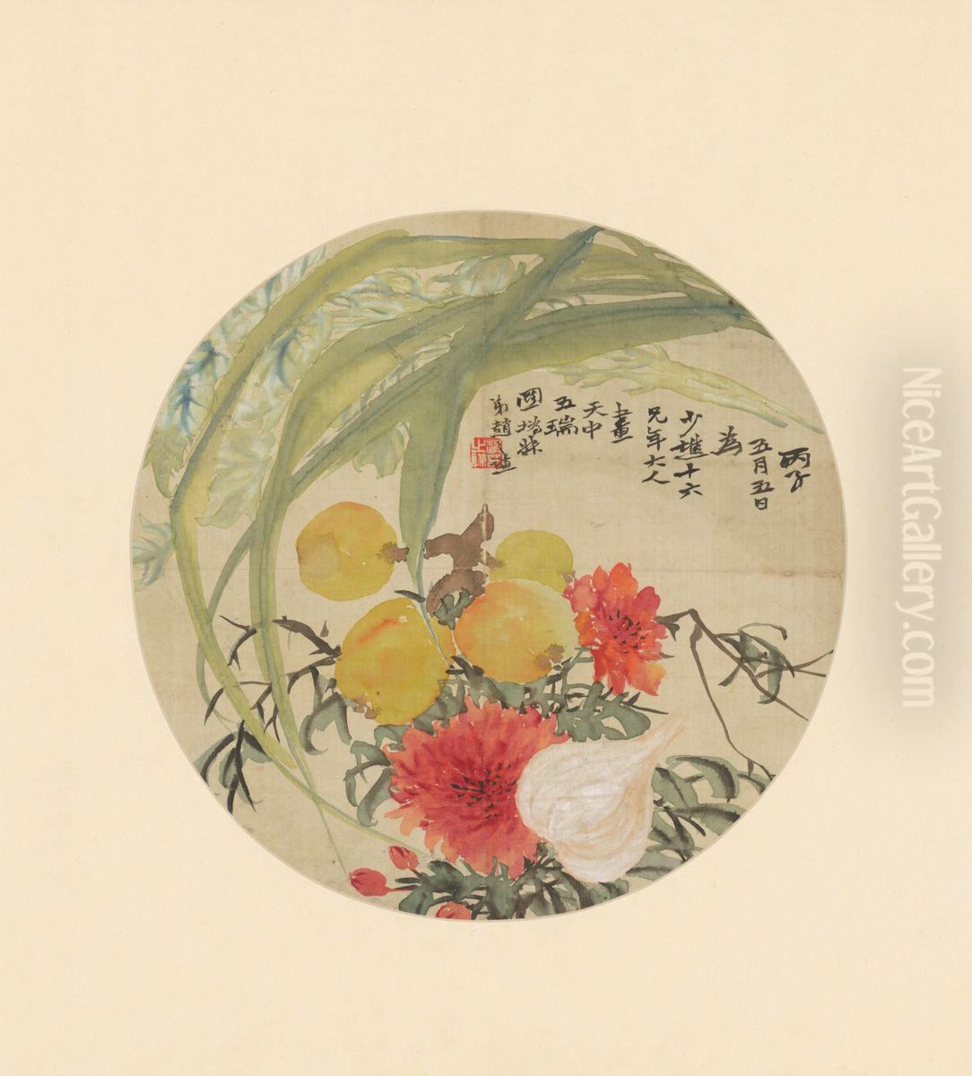 <<zhao zhi qian wu rui tu wan shan>> Oil Painting by Zhao Zhiqian