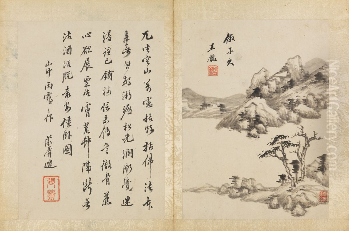 <<wang jian fang zi jiu shan shui ye>> Oil Painting by Wang Jian