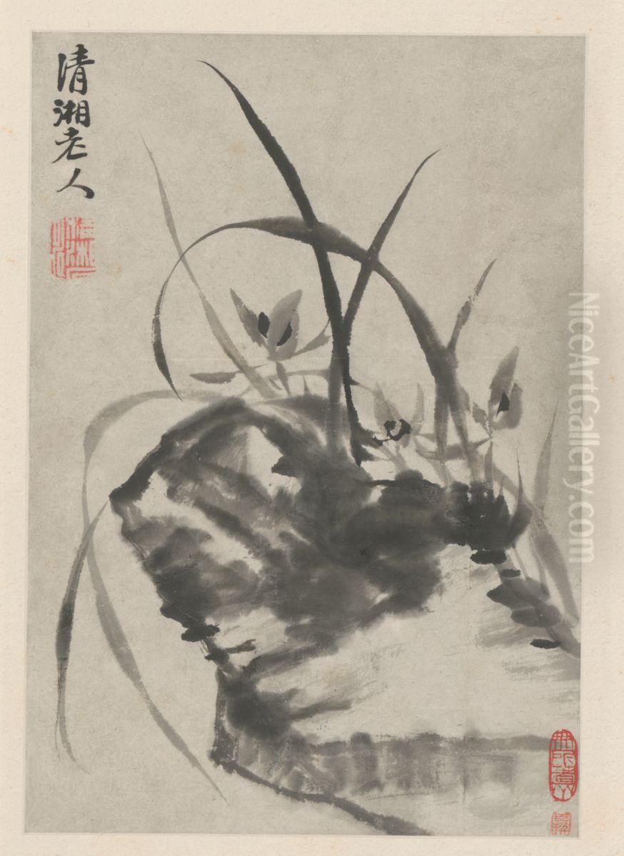 <<yuan ji hua hui tu ce>> Oil Painting by Shitao Daoji