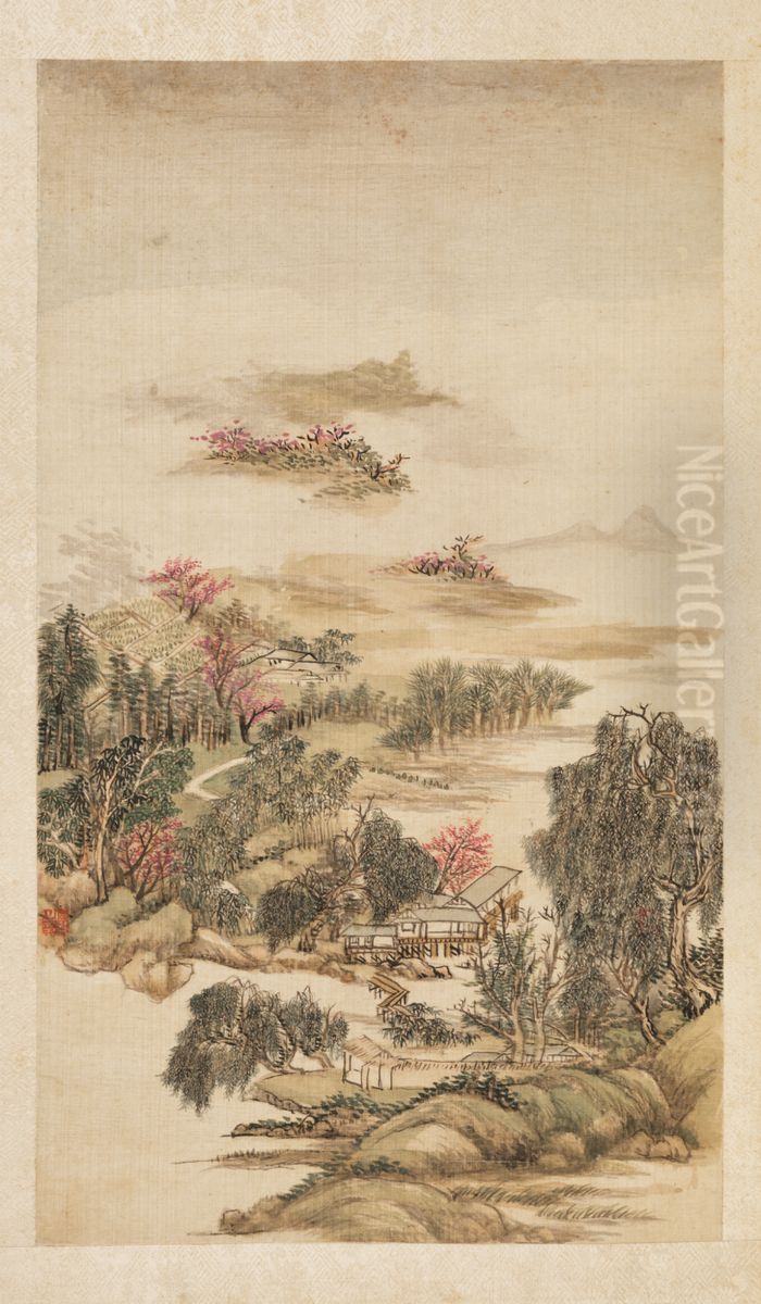 <<wang yuan qi shan shui ce>> Oil Painting by Wang Yuanqi