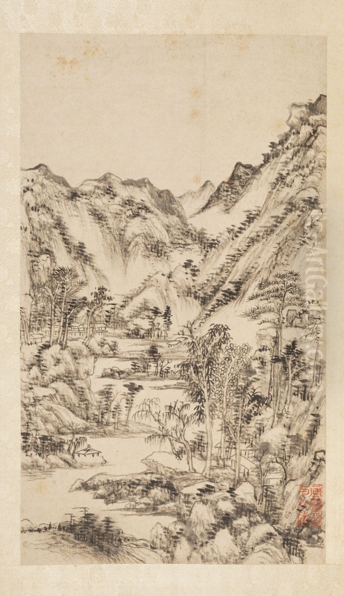 <<wang yuan qi shan shui ce>> Oil Painting by Wang Yuanqi