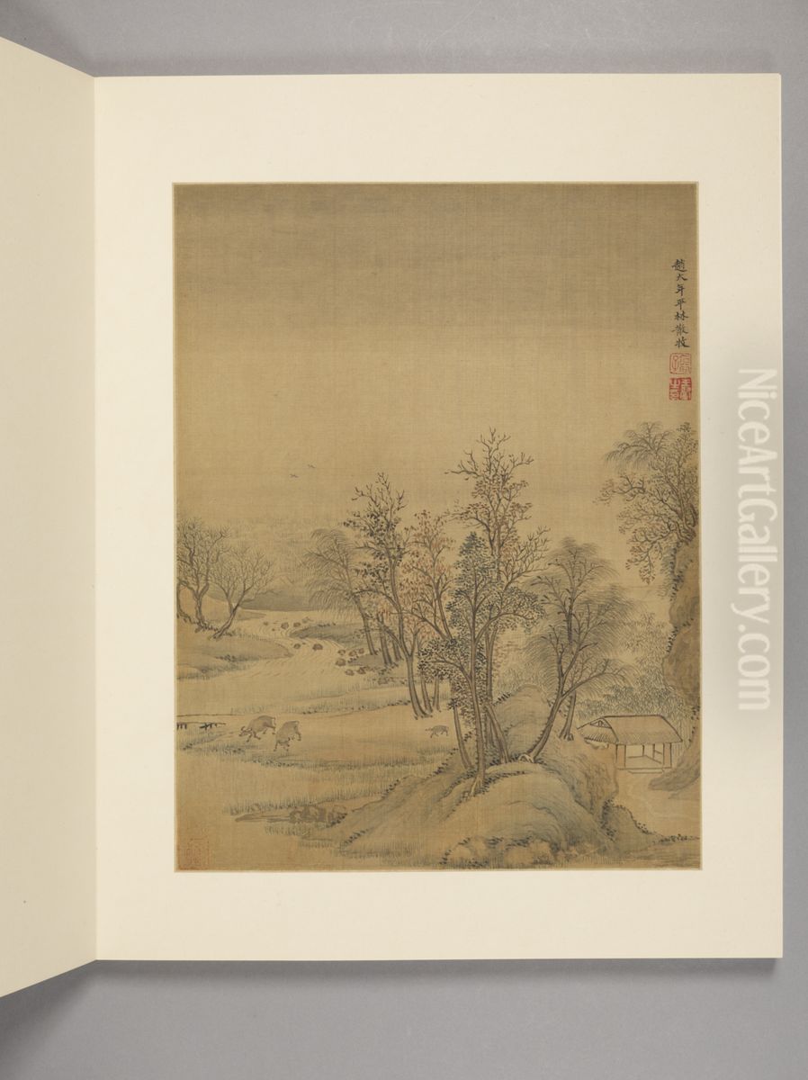 <<wang hui fang gu shan shui ce>> Oil Painting by Wang Hui