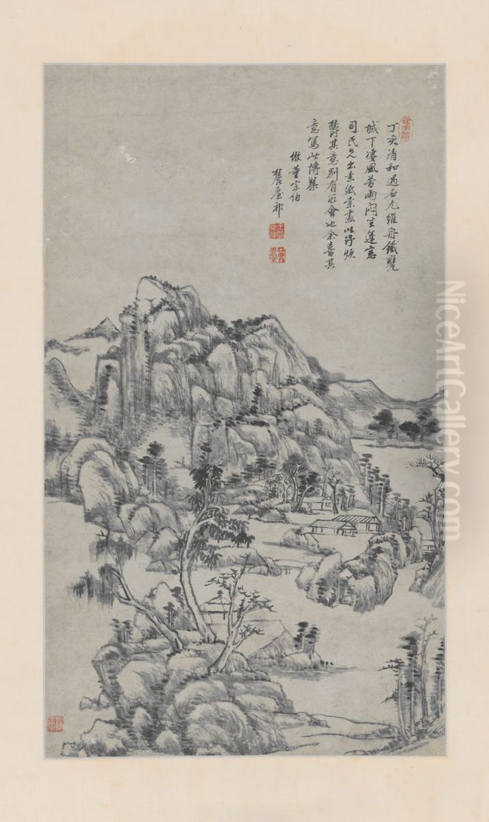 <<wang yuan qi fang dong qi chang shan shui zhou>> Oil Painting by Wang Yuanqi