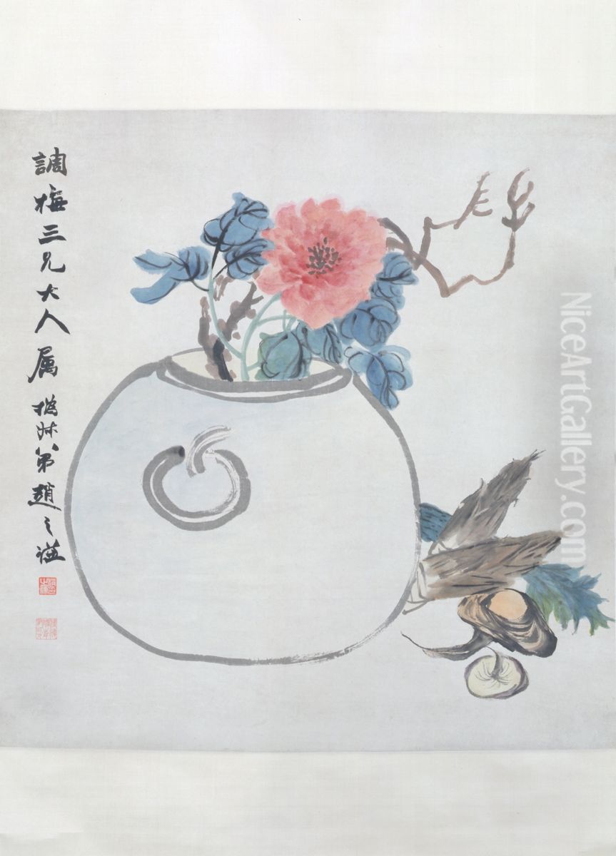 <<zhao zhi qian yi tuan fu gui tu zhou>> Oil Painting by Zhao Zhiqian